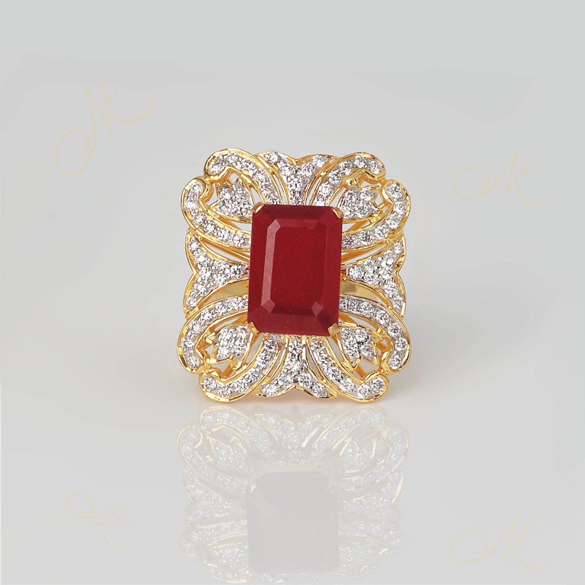 Ruby & Diamond Cocktail Ring