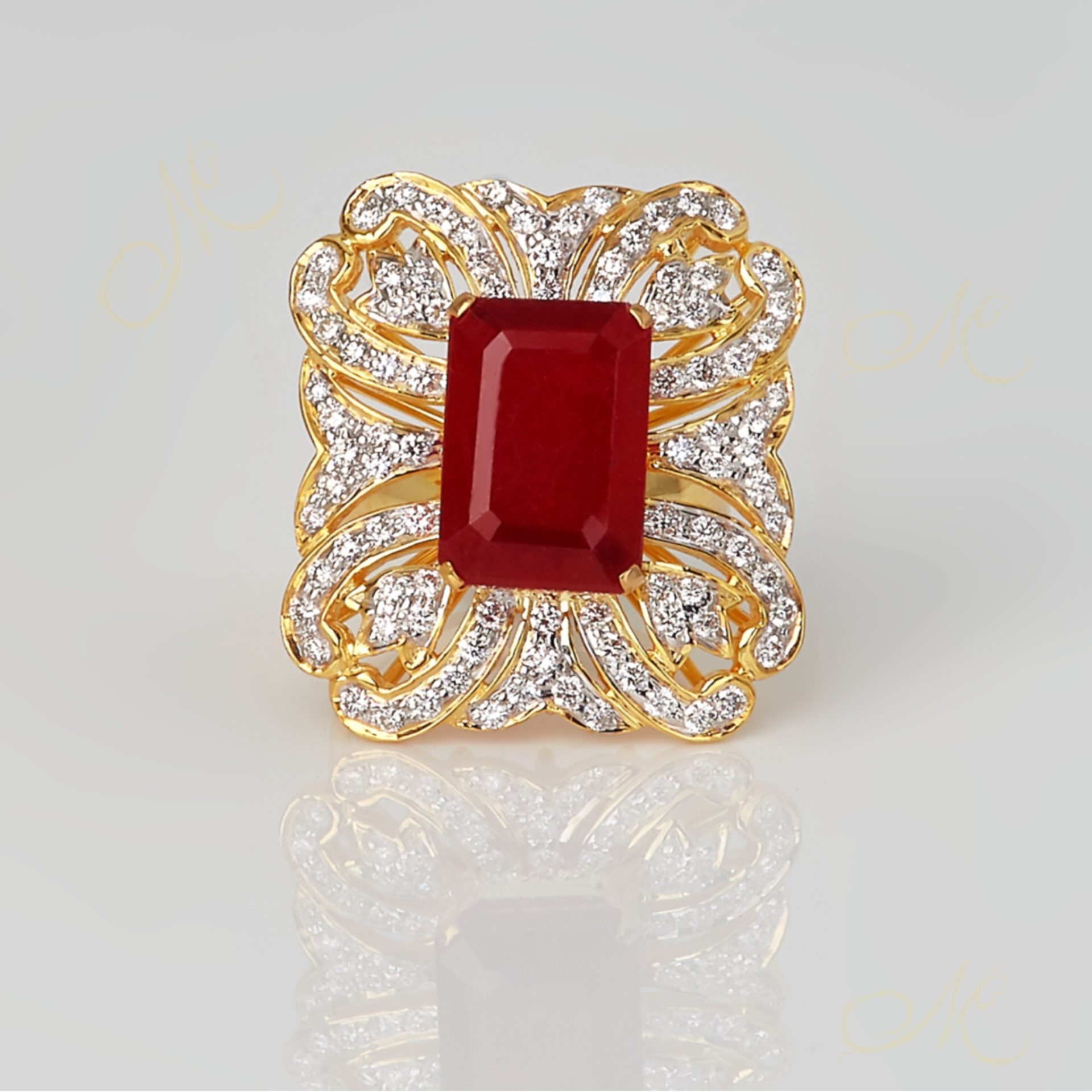 Ruby & Diamond Cocktail Ring